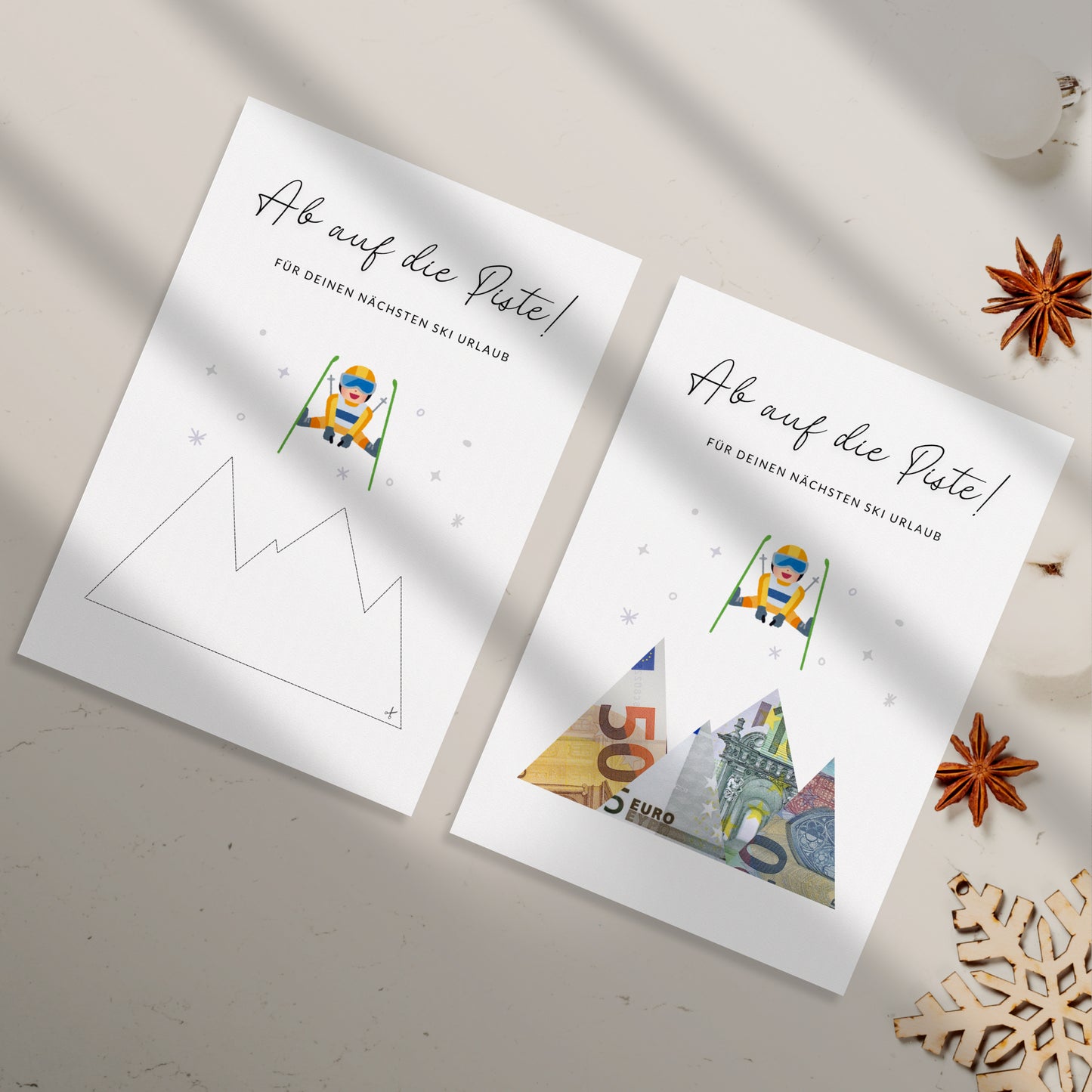 Geldgeschenk · Winter & Weihnachten · Ski · Ab auf die Piste