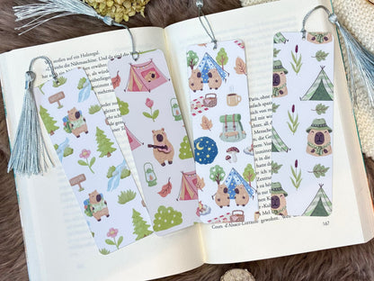 Capybara Lesezeichen Set – 4 Stück mit Quaste