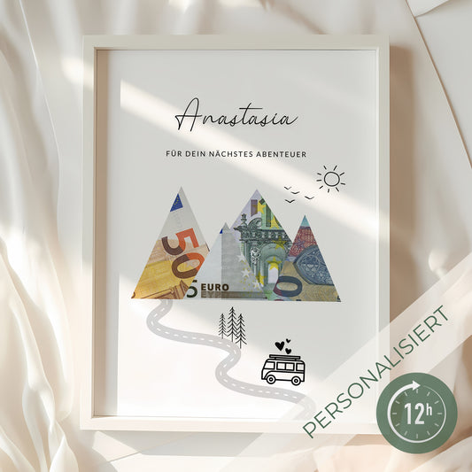 Geldgeschenk · Reise & Abenteuer · Für dein/euer nächstes Abenteuer (mit Namen)