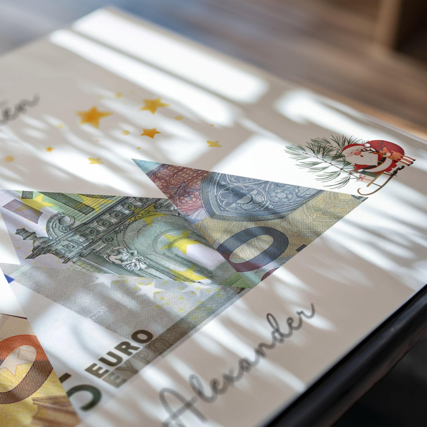 Geldgeschenk · Weihnachten · Frohe Weihnachten Sterne (mit Namen)