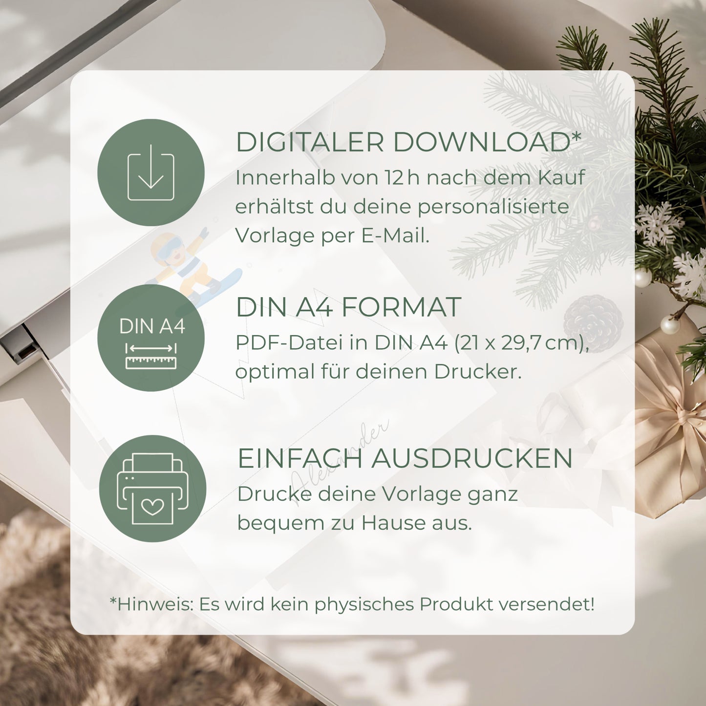 Geldgeschenk · Winter & Weihnachten · Snowboard · Ab auf die Piste (mit Namen)