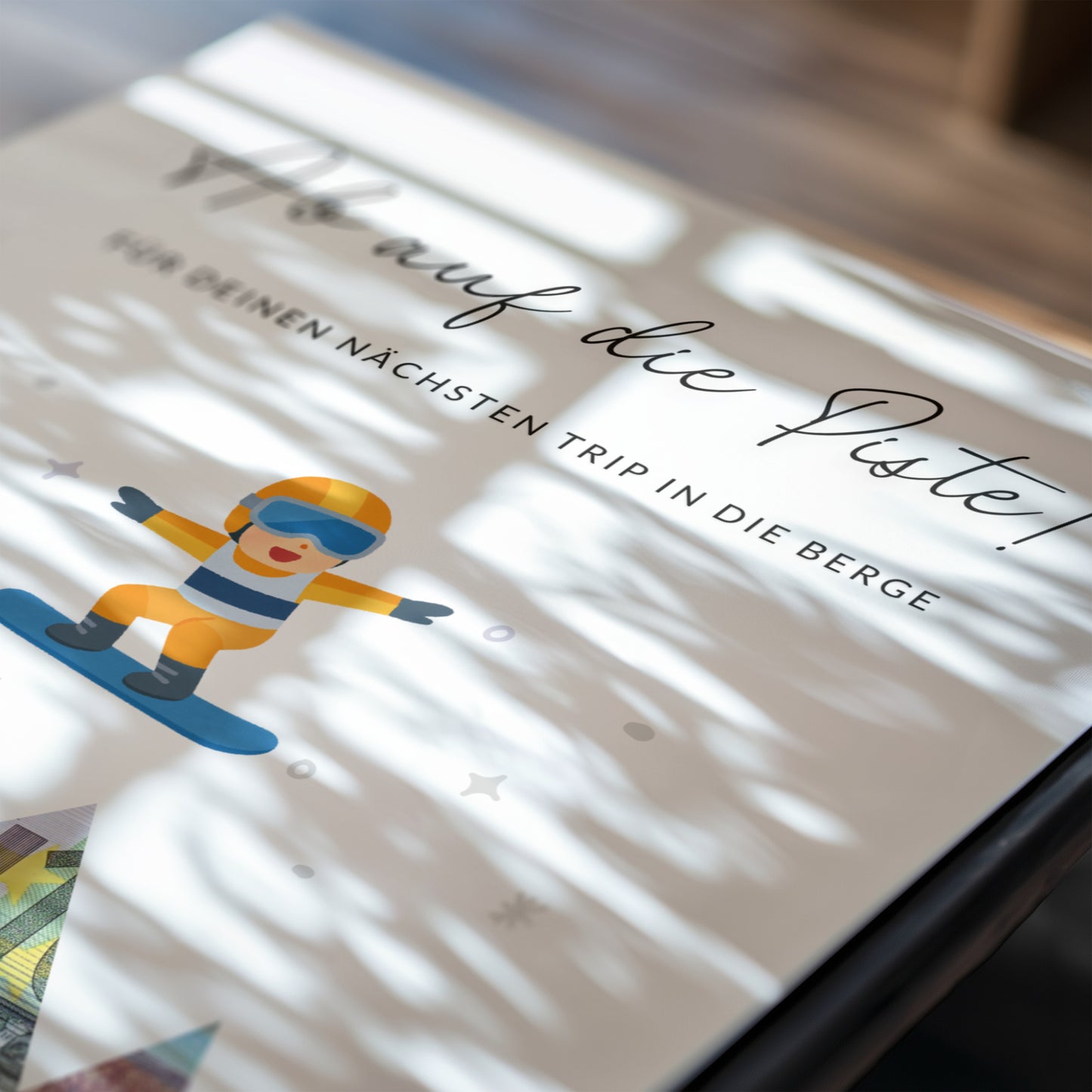 Geldgeschenk · Winter & Weihnachten · Snowboard · Ab auf die Piste