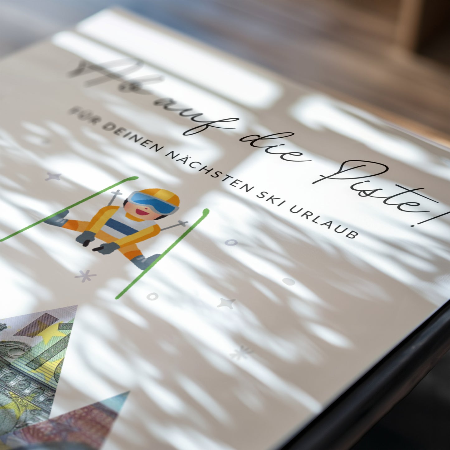 Geldgeschenk · Winter & Weihnachten · Ski · Ab auf die Piste (mit Namen)