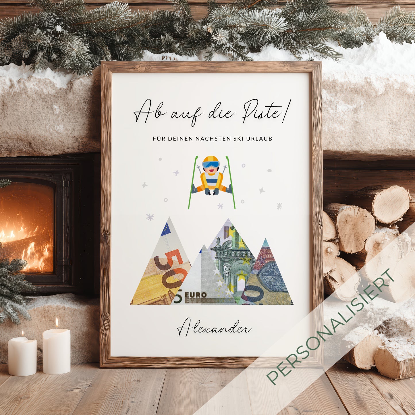 Geldgeschenk · Winter & Weihnachten · Ski · Ab auf die Piste