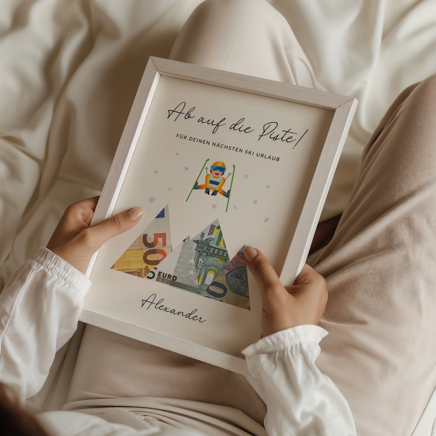 Geldgeschenk · Winter & Weihnachten · Ski · Ab auf die Piste (mit Namen)