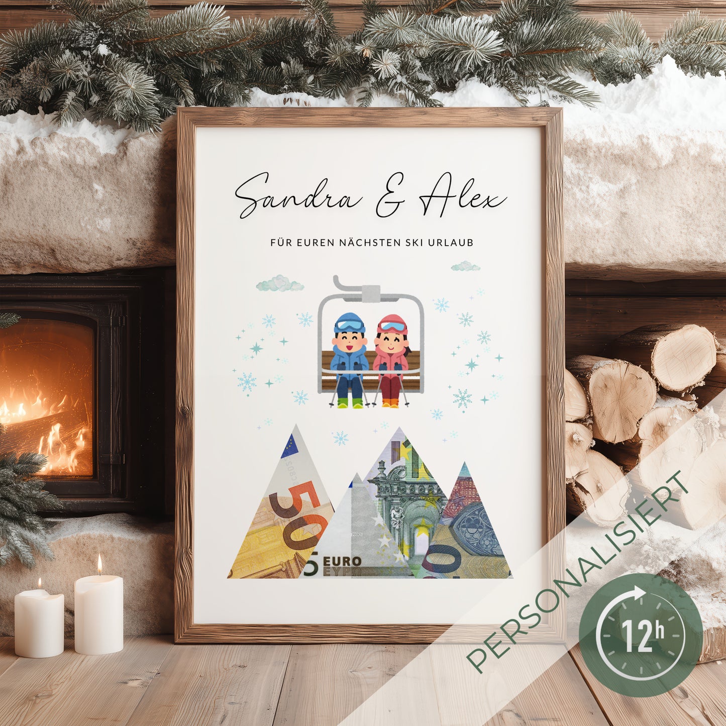 Geldgeschenk · Winter & Weihnachten · Für euren nächsten Ski Urlaub (mit Namen)