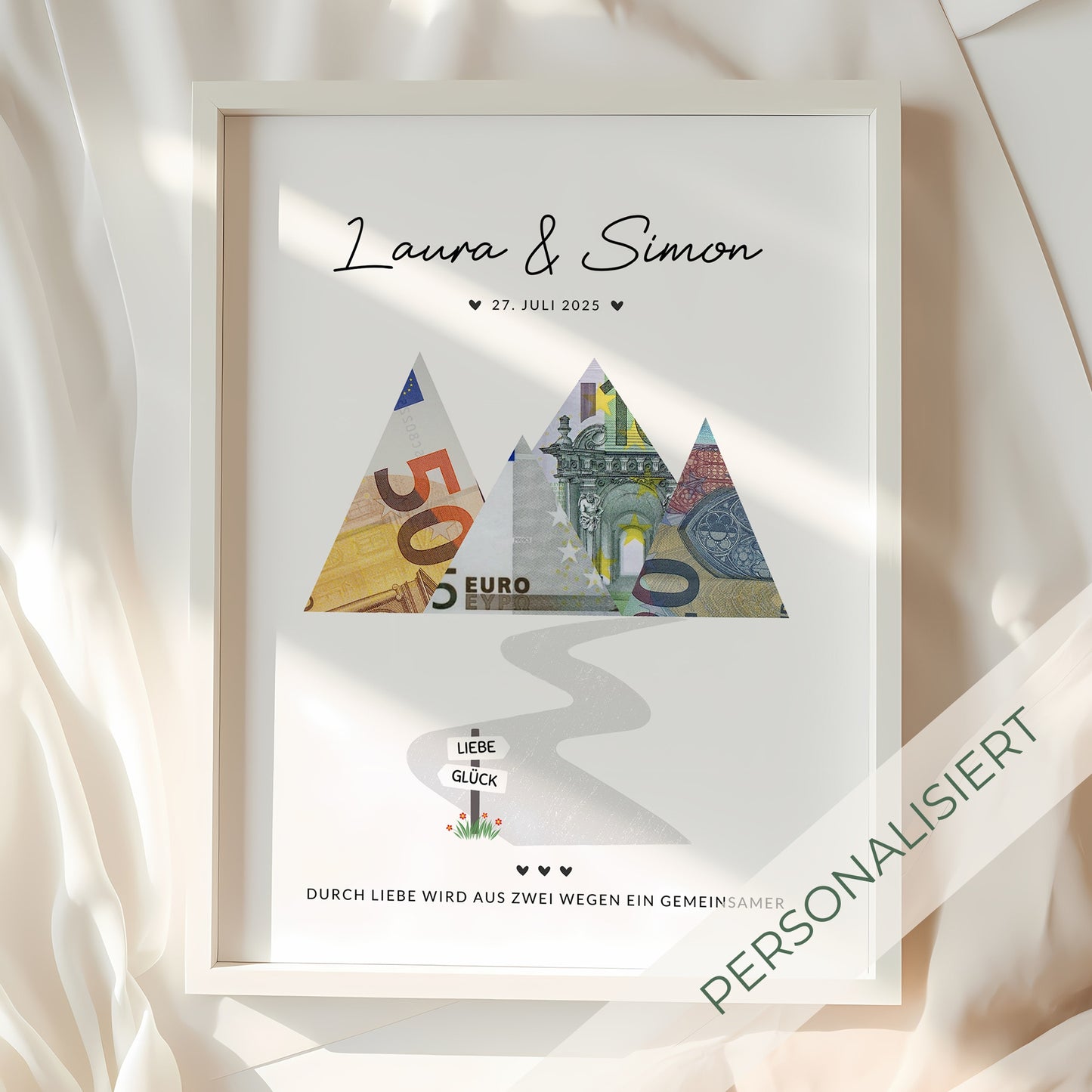 Geldgeschenk · Hochzeit · Wanderpfad Glück & Liebe