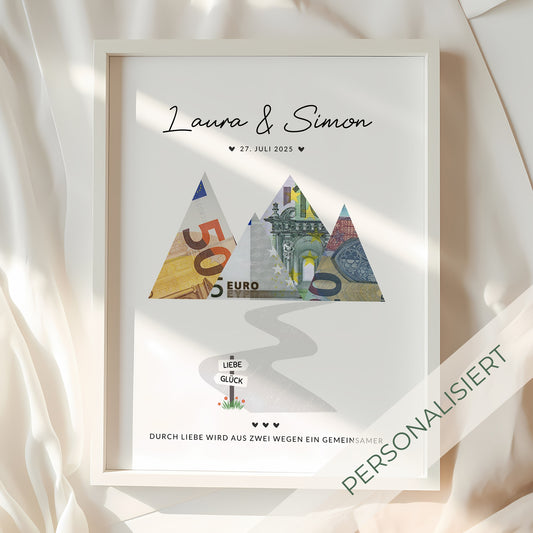 Geldgeschenk · Hochzeit · Wanderpfad Glück & Liebe