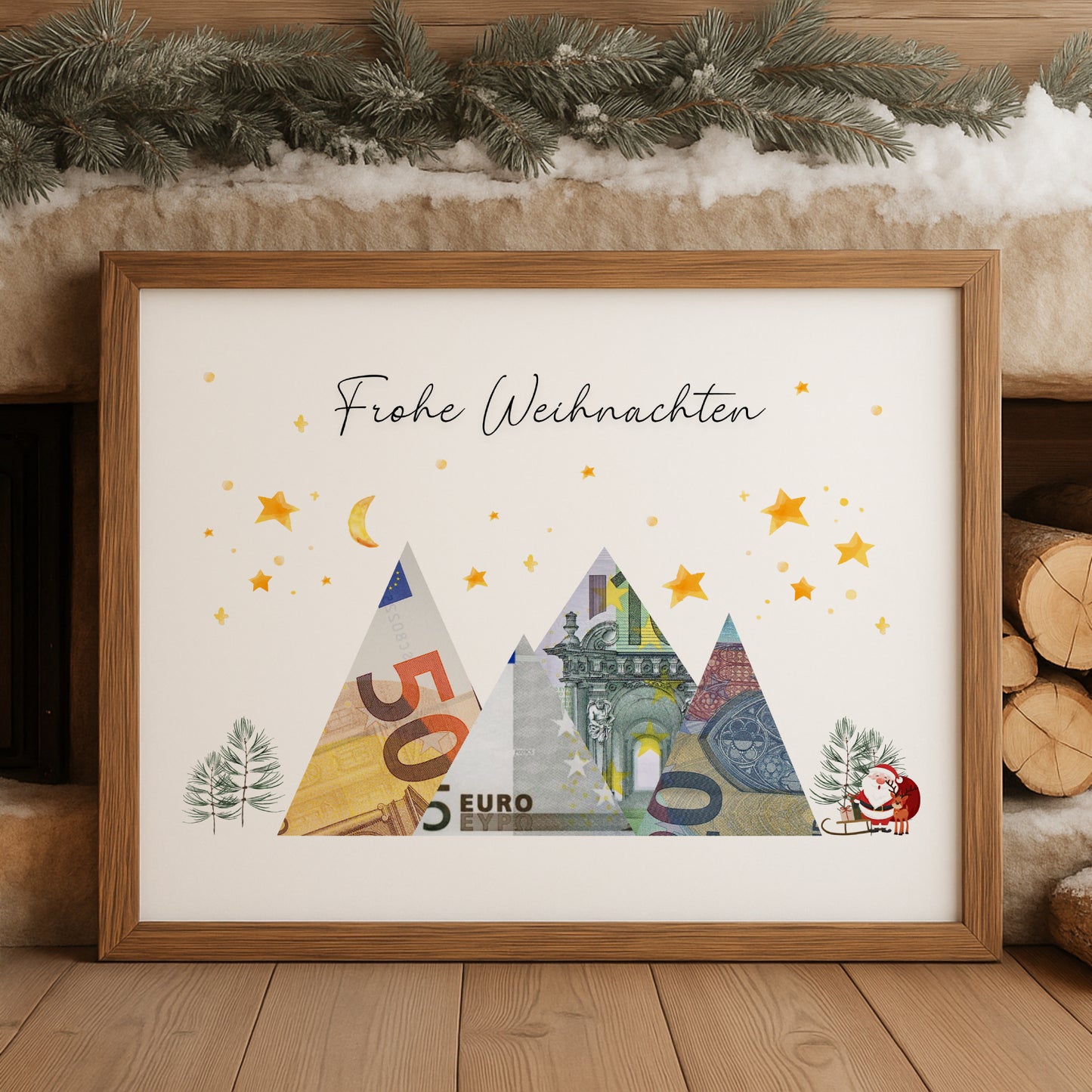 Geldgeschenk · Weihnachten · Frohe Weihnachten Sterne