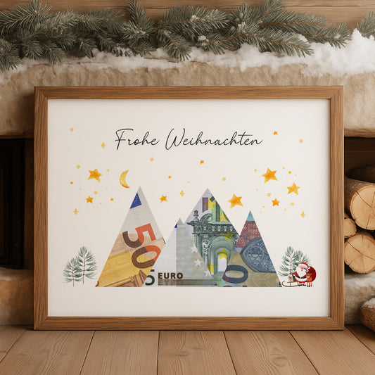 Geldgeschenk · Weihnachten · Frohe Weihnachten Sterne
