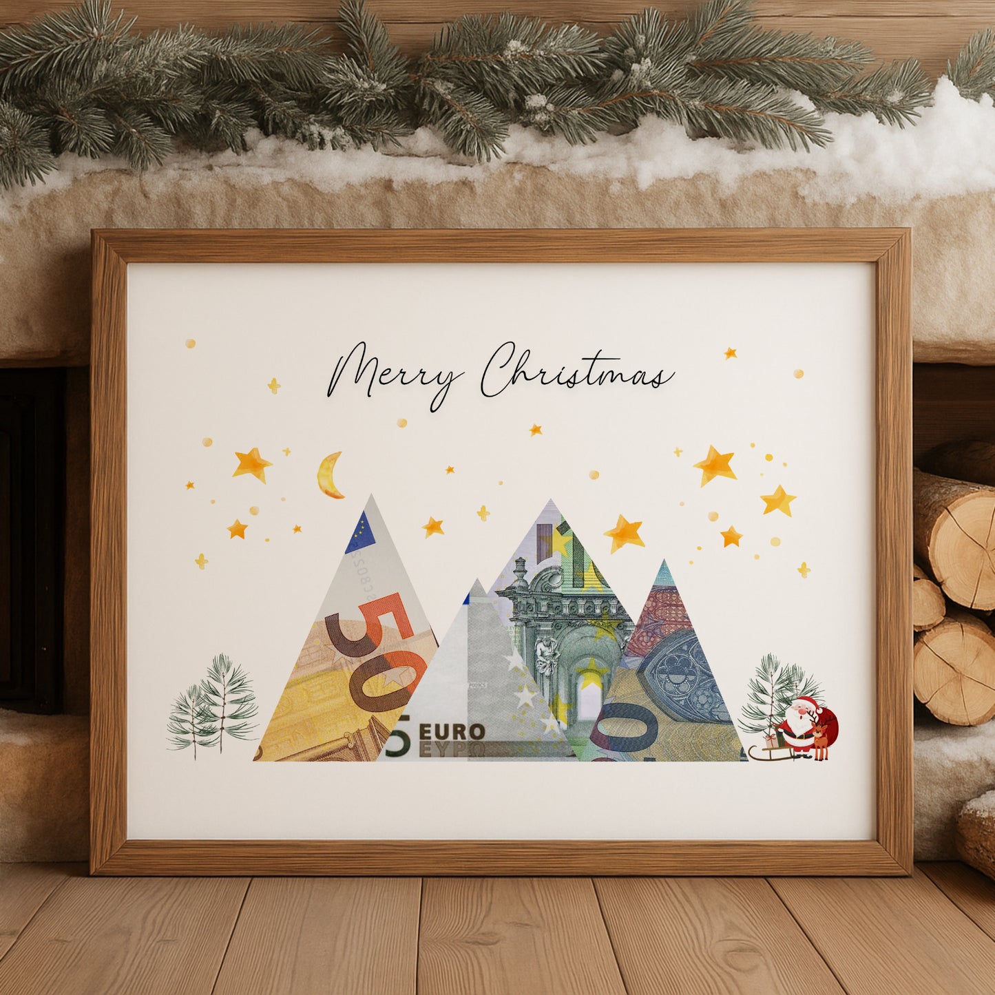 Geldgeschenk · Weihnachten · Frohe Weihnachten Sterne