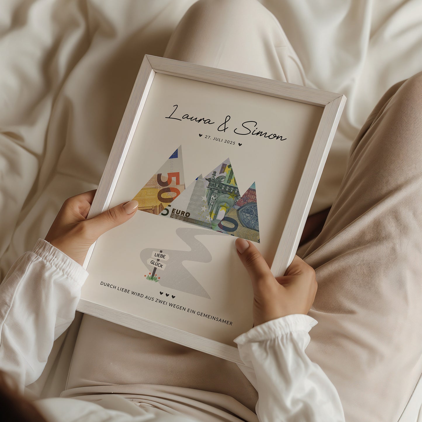 Geldgeschenk · Hochzeit · Wanderpfad Glück & Liebe (mit Namen & Datum)