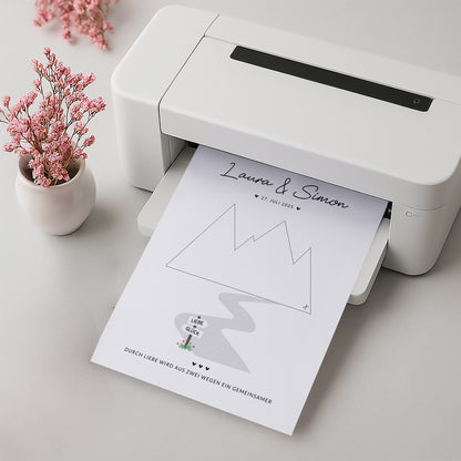 Geldgeschenk · Hochzeit · Wanderpfad Glück & Liebe (mit Namen & Datum)