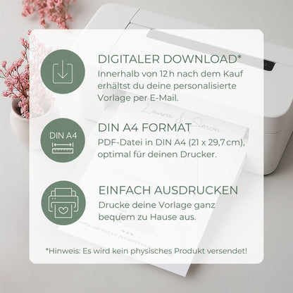 Geldgeschenk · Hochzeit · Wanderpfad Glück & Liebe (mit Namen & Datum)