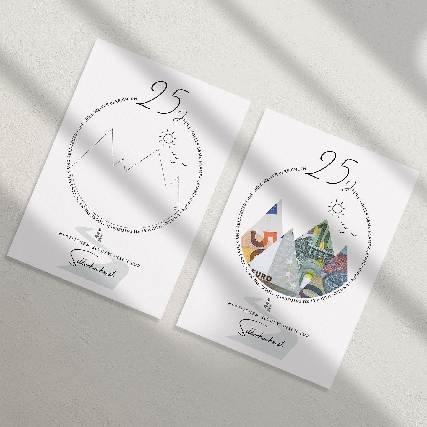 Geldgeschenk · Hochzeitsjubiläum · 25 Jahre Silberhochzeit