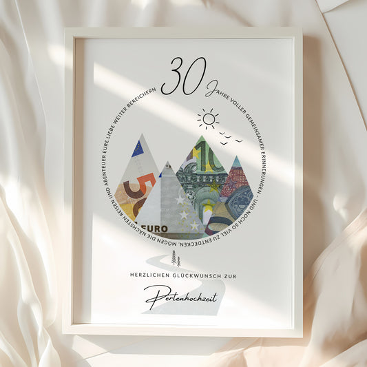 Geldgeschenk · Hochzeitsjubiläum · 30 Jahre Perlenhochzeit